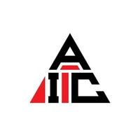 AIC triangle letter logo design with triangle shape. AIC triangle logo design monogram. AIC triangle vector logo template with red color. AIC triangular logo Simple, Elegant, and Luxurious Logo.