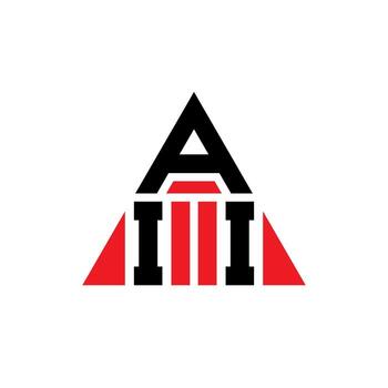 AII triangle letter logo design with triangle shape. AII triangle logo design monogram. AII triangle vector logo template with red color. AII triangular logo Simple, Elegant, and Luxurious Logo.