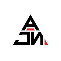 ajn diseño de logotipo de letra triangular con forma de triángulo. monograma de diseño del logotipo del triángulo ajn. plantilla de logotipo de vector de triángulo ajn con color rojo. logotipo triangular ajn logotipo simple, elegante y lujoso.