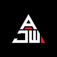 diseño de logotipo de letra triangular ajw con forma de triángulo. monograma de diseño de logotipo de triángulo ajw. plantilla de logotipo de vector de triángulo ajw con color rojo. logotipo triangular ajw logotipo simple, elegante y lujoso.