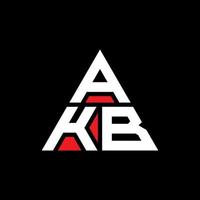 akb diseño de logotipo de letra triangular con forma de triángulo. monograma de diseño del logotipo del triángulo akb. plantilla de logotipo de vector de triángulo akb con color rojo. logotipo triangular akb logotipo simple, elegante y lujoso.