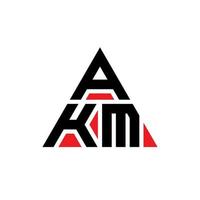 AKM triangle letter logo design with triangle shape. AKM triangle logo design monogram. AKM triangle vector logo template with red color. AKM triangular logo Simple, Elegant, and Luxurious Logo.