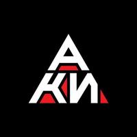 akn diseño de logotipo de letra triangular con forma de triángulo. monograma de diseño del logotipo del triángulo akn. plantilla de logotipo de vector de triángulo akn con color rojo. logotipo triangular akn logotipo simple, elegante y lujoso.