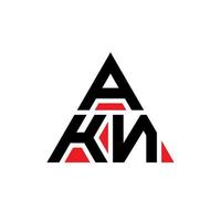 akn diseño de logotipo de letra triangular con forma de triángulo. monograma de diseño de logotipo de triángulo akn. plantilla de logotipo de vector de triángulo akn con color rojo. logotipo triangular akn logotipo simple, elegante y lujoso.