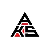 aks diseño de logotipo de letra triangular con forma de triángulo. monograma de diseño de logotipo de triángulo aks. plantilla de logotipo de vector de triángulo aks con color rojo. logo triangular aks logo simple, elegante y lujoso.