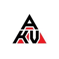 akv diseño de logotipo de letra triangular con forma de triángulo. monograma de diseño del logotipo del triángulo akv. plantilla de logotipo de vector de triángulo akv con color rojo. logotipo triangular akv logotipo simple, elegante y lujoso.