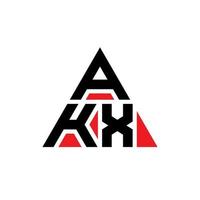 AKX triangle letter logo design with triangle shape. AKX triangle logo design monogram. AKX triangle vector logo template with red color. AKX triangular logo Simple, Elegant, and Luxurious Logo.