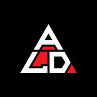 diseño de logotipo de letra de triángulo ald con forma de triángulo. monograma de diseño de logotipo de triángulo ald. plantilla de logotipo de vector de triángulo ald con color rojo. ald logo triangular logo simple, elegante y lujoso.