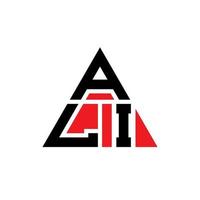 diseño de logotipo de letra triangular ali con forma de triángulo. monograma de diseño del logotipo del triángulo ali. plantilla de logotipo de vector de triángulo ali con color rojo. logotipo triangular ali logotipo simple, elegante y lujoso.