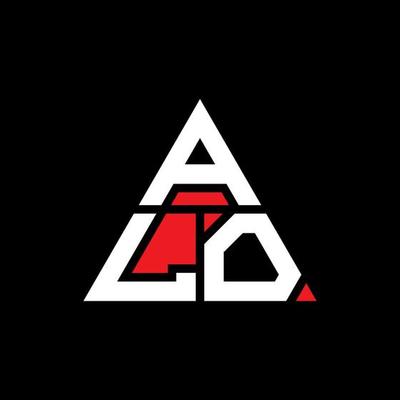 ALO triangle letter logo design with triangle shape. ALO triangle logo design monogram. ALO triangle vector logo template with red color. ALO triangular logo Simple, Elegant, and Luxurious Logo.