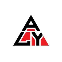 ALY triangle letter logo design with triangle shape. ALY triangle logo design monogram. ALY triangle vector logo template with red color. ALY triangular logo Simple, Elegant, and Luxurious Logo.