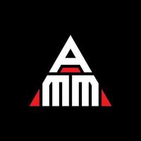 diseño de logotipo de letra triangular amm con forma de triángulo. monograma de diseño del logotipo del triángulo amm. plantilla de logotipo de vector de triángulo amm con color rojo. logotipo triangular amm logotipo simple, elegante y lujoso.