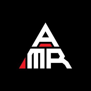 AMR triangle letter logo design with triangle shape. AMR triangle logo design monogram. AMR triangle vector logo template with red color. AMR triangular logo Simple, Elegant, and Luxurious Logo.