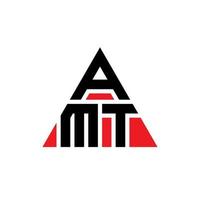 AMT triangle letter logo design with triangle shape. AMT triangle logo design monogram. AMT triangle vector logo template with red color. AMT triangular logo Simple, Elegant, and Luxurious Logo.