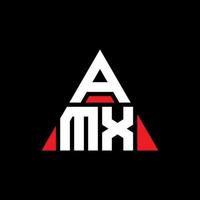 AMX triangle letter logo design with triangle shape. AMX triangle logo design monogram. AMX triangle vector logo template with red color. AMX triangular logo Simple, Elegant, and Luxurious Logo.