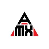 diseño de logotipo de letra triangular amx con forma de triángulo. monograma de diseño del logotipo del triángulo amx. plantilla de logotipo de vector de triángulo amx con color rojo. logotipo triangular amx logotipo simple, elegante y lujoso.