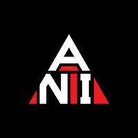 diseño de logotipo de letra triangular ani con forma de triángulo. monograma de diseño del logotipo del triángulo ani. plantilla de logotipo de vector de triángulo ani con color rojo. logotipo triangular ani logotipo simple, elegante y lujoso.