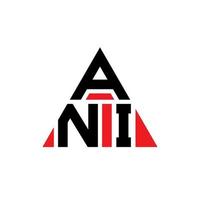 ANI triangle letter logo design with triangle shape. ANI triangle logo design monogram. ANI triangle vector logo template with red color. ANI triangular logo Simple, Elegant, and Luxurious Logo.