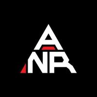 anr diseño de logotipo de letra triangular con forma de triángulo. monograma de diseño de logotipo de triángulo anr. anr plantilla de logotipo de vector de triángulo con color rojo. anr logo triangular logo simple, elegante y lujoso.