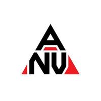 diseño de logotipo de letra de triángulo anv con forma de triángulo. monograma de diseño de logotipo de triángulo anv. anv plantilla de logotipo de vector de triángulo con color rojo. anv logo triangular logo simple, elegante y lujoso.