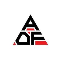 aof diseño de logotipo de letra triangular con forma de triángulo. aof monograma de diseño de logotipo de triángulo. aof plantilla de logotipo de vector de triángulo con color rojo. aof logotipo triangular logotipo simple, elegante y lujoso.