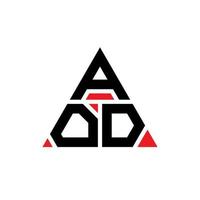 AOD triangle letter logo design with triangle shape. AOD triangle logo design monogram. AOD triangle vector logo template with red color. AOD triangular logo Simple, Elegant, and Luxurious Logo.