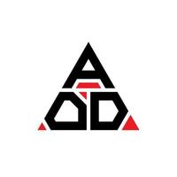 AOD triangle letter logo design with triangle shape. AOD triangle logo design monogram. AOD triangle vector logo template with red color. AOD triangular logo Simple, Elegant, and Luxurious Logo.