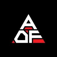 aof diseño de logotipo de letra triangular con forma de triángulo. aof monograma de diseño de logotipo de triángulo. aof plantilla de logotipo de vector de triángulo con color rojo. aof logotipo triangular logotipo simple, elegante y lujoso.