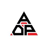 aop diseño de logotipo de letra triangular con forma de triángulo. monograma de diseño del logotipo del triángulo aop. plantilla de logotipo de vector de triángulo aop con color rojo. logotipo triangular aop logotipo simple, elegante y lujoso.