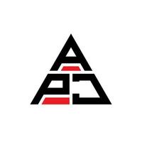 diseño de logotipo de letra de triángulo apj con forma de triángulo. monograma de diseño del logotipo del triángulo apj. plantilla de logotipo de vector de triángulo apj con color rojo. logotipo triangular apj logotipo simple, elegante y lujoso.