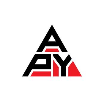 APY triangle letter logo design with triangle shape. APY triangle logo design monogram. APY triangle vector logo template with red color. APY triangular logo Simple, Elegant, and Luxurious Logo.