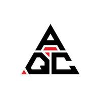diseño de logotipo de letra triangular aqc con forma de triángulo. monograma de diseño de logotipo de triángulo aqc. plantilla de logotipo de vector de triángulo aqc con color rojo. logotipo triangular aqc logotipo simple, elegante y lujoso.