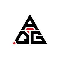 AQG triangle letter logo design with triangle shape. AQG triangle logo design monogram. AQG triangle vector logo template with red color. AQG triangular logo Simple, Elegant, and Luxurious Logo.