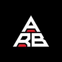 diseño de logotipo de letra de triángulo arb con forma de triángulo. monograma de diseño de logotipo de triángulo arb. plantilla de logotipo de vector de triángulo arb con color rojo. logotipo triangular arb logotipo simple, elegante y lujoso.