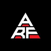 diseño de logotipo de letra de triángulo arf con forma de triángulo. monograma de diseño de logotipo de triángulo arf. plantilla de logotipo de vector de triángulo arf con color rojo. logotipo triangular arf logotipo simple, elegante y lujoso.