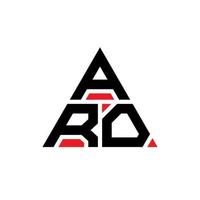 ARO triangle letter logo design with triangle shape. ARO triangle logo design monogram. ARO triangle vector logo template with red color. ARO triangular logo Simple, Elegant, and Luxurious Logo.