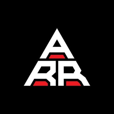 ARR triangle letter logo design with triangle shape. ARR triangle logo design monogram. ARR triangle vector logo template with red color. ARR triangular logo Simple, Elegant, and Luxurious Logo.
