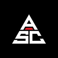 diseño de logotipo de letra de triángulo asc con forma de triángulo. monograma de diseño del logotipo del triángulo asc. plantilla de logotipo de vector de triángulo asc con color rojo. logotipo triangular asc logotipo simple, elegante y lujoso.