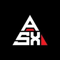 diseño de logotipo de letra de triángulo asx con forma de triángulo. monograma de diseño de logotipo de triángulo asx. plantilla de logotipo de vector de triángulo asx con color rojo. logotipo triangular asx logotipo simple, elegante y lujoso.