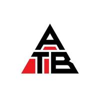 ATB triangle letter logo design with triangle shape. ATB triangle logo design monogram. ATB triangle vector logo template with red color. ATB triangular logo Simple, Elegant, and Luxurious Logo.