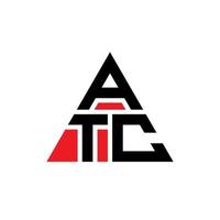 diseño de logotipo de letra de triángulo atc con forma de triángulo. monograma de diseño de logotipo de triángulo atc. plantilla de logotipo de vector de triángulo atc con color rojo. logotipo triangular atc logotipo simple, elegante y lujoso.