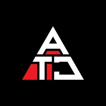 ATJ triangle letter logo design with triangle shape. ATJ triangle logo design monogram. ATJ triangle vector logo template with red color. ATJ triangular logo Simple, Elegant, and Luxurious Logo.