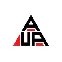 diseño de logotipo de letra triangular aua con forma de triángulo. monograma de diseño de logotipo de triángulo aua. plantilla de logotipo de vector de triángulo aua con color rojo. logotipo triangular aua logotipo simple, elegante y lujoso.