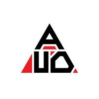 AUO triangle letter logo design with triangle shape. AUO triangle logo design monogram. AUO triangle vector logo template with red color. AUO triangular logo Simple, Elegant, and Luxurious Logo.