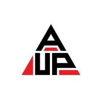 AUP triangle letter logo design with triangle shape. AUP triangle logo design monogram. AUP triangle vector logo template with red color. AUP triangular logo Simple, Elegant, and Luxurious Logo.