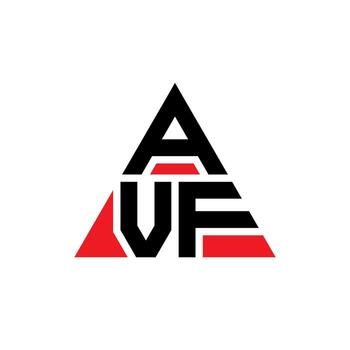 AVF triangle letter logo design with triangle shape. AVF triangle logo design monogram. AVF triangle vector logo template with red color. AVF triangular logo Simple, Elegant, and Luxurious Logo.