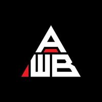 diseño de logotipo de letra triangular awb con forma de triángulo. monograma de diseño de logotipo de triángulo awb. plantilla de logotipo de vector de triángulo awb con color rojo. logotipo triangular awb logotipo simple, elegante y lujoso.