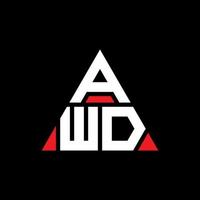 diseño de logotipo de letra triangular awd con forma de triángulo. monograma de diseño de logotipo de triángulo awd. plantilla de logotipo de vector de triángulo awd con color rojo. logo triangular awd logo simple, elegante y lujoso.