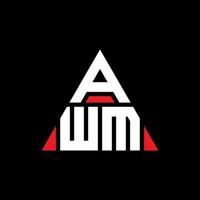 diseño de logotipo de letra triangular awm con forma de triángulo. monograma de diseño de logotipo de triángulo awm. plantilla de logotipo de vector de triángulo awm con color rojo. logotipo triangular awm logotipo simple, elegante y lujoso.