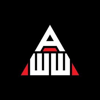 AWW triangle letter logo design with triangle shape. AWW triangle logo design monogram. AWW triangle vector logo template with red color. AWW triangular logo Simple, Elegant, and Luxurious Logo.